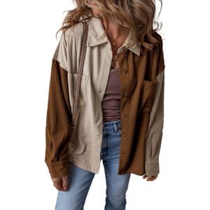 Corduroy Tweedekleurige Overhemd met Knopen