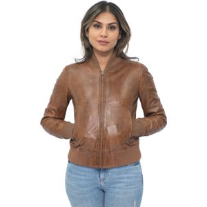 Dames - MA-1 - Leren Bomberjack - Zwart