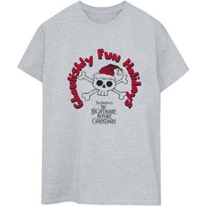 Li-cense Disney dames the nightmare before christmas ghouishly fun holidays cotton boyfriend t-shirt