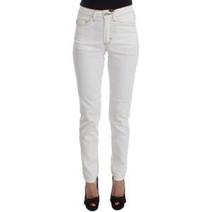 Costume National Dames Witte Katoenen Slim Fit Rechte Jeans Broek
