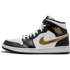 Nike Air jordan 1 mid se black gold patent leather
