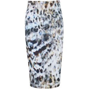 Kokerrok - Luipaardprint - Elastische Gabardine