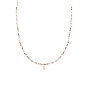 Luxeketting - Champagnekleurige Zirkonia - Metaallegering - 18K Vergulde Afwerking