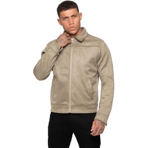 Enzo Milano - Heren Suède Jacket - Bruin - Leren Jassen