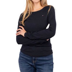Tommy Hilfiger Dames boothals slim t-shirt met lange mouwen