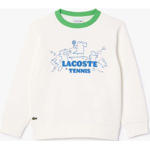 Lacoste - Juniors Fleece Sweatshirt - Crème - Met Ronde Hals en Print