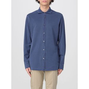 Woolrich - Casual Overhemd - Blauw - 100% Katoen - Met Borstzak