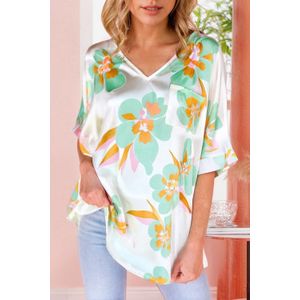 Bloemenprint Zijden Blouse Relaxed Fit