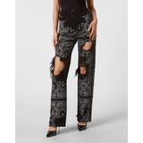 Philipp Plein - Wide-leg Jeans Paisley - Zwart - Stone-washed Denim