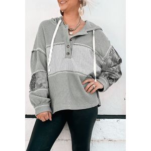 Gekleed Gestreept Paneel Top met Kap