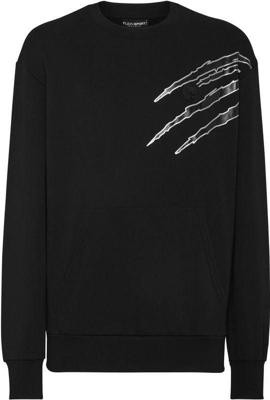 Plein Sport - Sweatshirt Scratch - Hoodie - Zwart - Katoenfleece