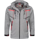 Arctic Seven - Heren Softshell Jas - Lichtgrijs - Waterafstotend - Afneembare Capuchon