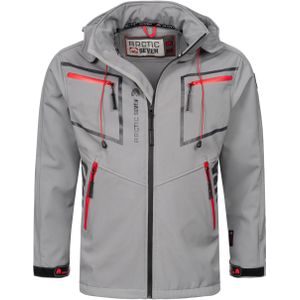 Arctic Seven - Heren Softshell Jas - Lichtgrijs - Waterafstotend - Afneembare Capuchon