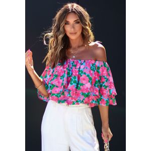 Bloemige Rimpelblouse