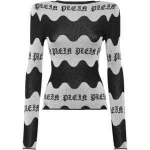 Philipp Plein - Jacquard Lurex Top - Veelkleurig - Dames - Gevulde Schouders