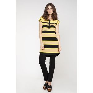 Mouwloze Tuniek - Zwart Geel Beige - Rayon-Elasthanstof
