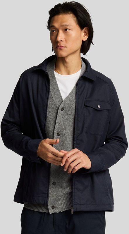 Lyle & Scott - Op Maat Gemaakte Rits Overhemd - Donker Blauw