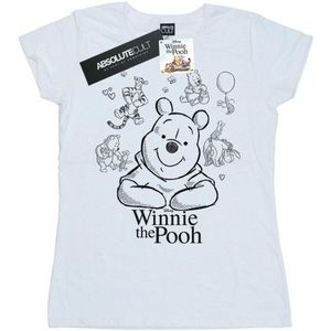 Li-cense Disney dames winnie de poeh collage schets katoenen t-shirt