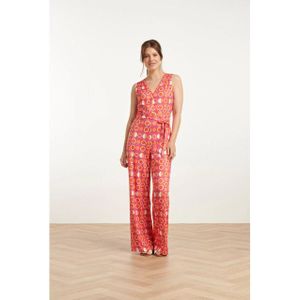 Smashed Lemon - 25025 - Jumpsuit - Grafische Fruitprint - V-hals