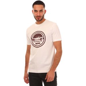 Boss - Porsche x - T-shirt - Wit - Regular Fit - Mercerised Katoen