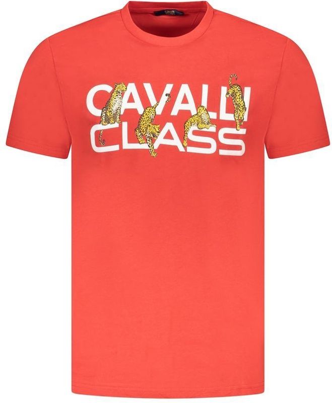Cavalli Class - T-shirt - Rood - Korte Mouwen - Bold Print