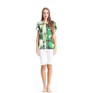 Conquista - Top met Splitdetail - Korte Mouw - Safariprint