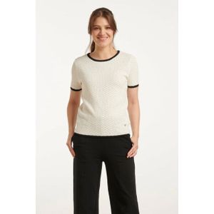 Smashed Lemon - 25096 - Gebreid Top - Off-white - Katoen