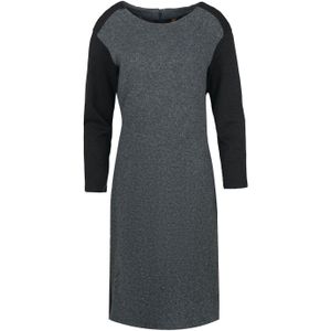 Conquista - Jurk - Grijs - Rechte Pasvorm - Zwart Detail