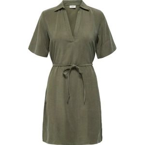 Jacqueline de Yong - Olli - Midi Jurk - Volumineuze Mouwen - Korte Mouw