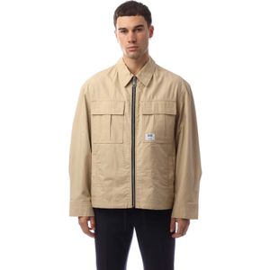 HUGO - Bino2511 - Jas - Beige - Regular Fit - Ripstop-katoen