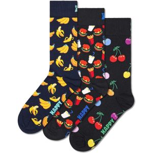 Happy Socks Classic sokken banaan kersen hamburger 3-pack