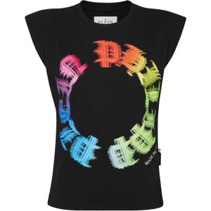 Philipp Plein - Tank Top Gothic - Zwart - Mouwloos - Katoen