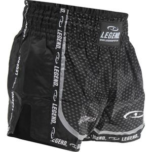 Legend Sports Kickboks broekje kind/volwassene carbon black satijn