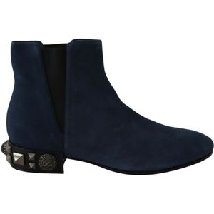 Suède Enkellaarsjes met Studs.Detail