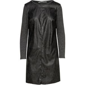 Tricot Jurk - Donkergrijs - Gebreide Kasjmiermix - Lange Mouwen - Ronde Halslijn