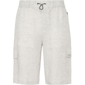 Philipp Plein - Linen Short Trousers Coolkid Cargo - Korte Broeken - Grijs