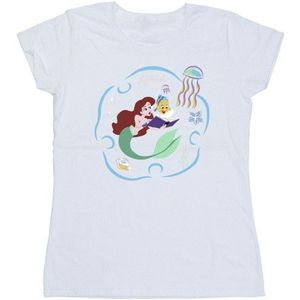 Li-cense Disney dames de kleine zeemeermin leest een boek katoenen t-shirt