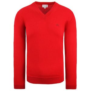 Lacoste - AH2987 - Gebreide Trui - Rood - Zuiver Scheerwol