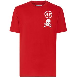Philipp Plein - T-shirt - Rood - Skull&Bones - Katoen