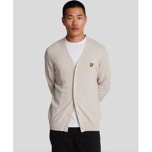 Lyle & Scott Katoenen Merino V-hals Cardigan Grijs