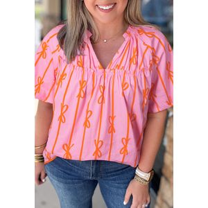 Strikprint Korte Mouwen Blouse