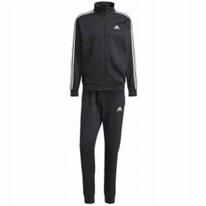 Adidas - Heren 3 Strepen - Fleece Trainingspak - Zwart - 1 Jas en 1 Joggingbroek