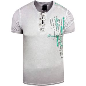 Rusty Neal - Olie-gewassen T-shirt - Heren - Normale Pasvorm - 100% Katoen