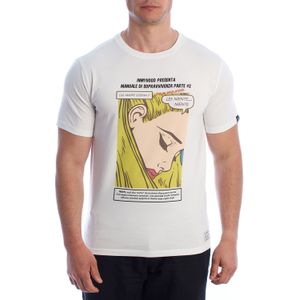 Heren T-shirt met korte mouwen van katoen met stripprint HS24MTS21-B