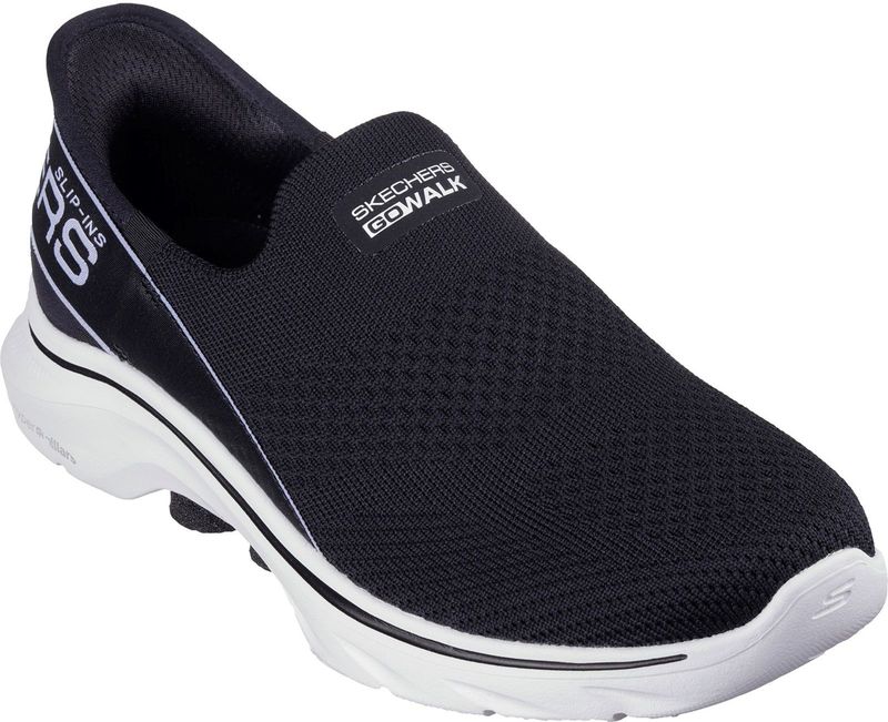 Skechers - Go Walk 7 Mia - Casual Schoenen - Zwart - Textiel met Witte Rand