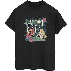 Li-cense Disney dames alice in wonderland leafy garden boyfriend t-shirt