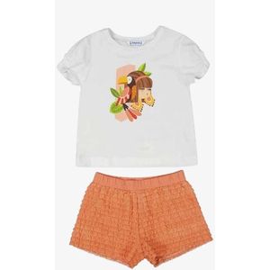 Mayoral - Kinder Set - Oranje en Wit - Meisjes