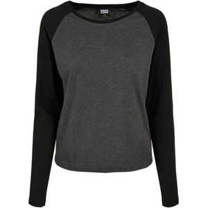 Urban Classics Dames contrast raglan t-shirt met lange mouwen