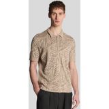 Lyle & Scott - Embleem Dubbelgebreide Rits Polo Shirt - Beige