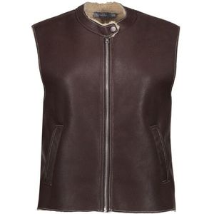 Geisha - 55847-19 - Gilet - Donkerbruin - Leren Look